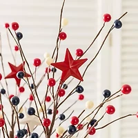 Glitzhome Stars And Berry  Picks Floral Arrangement