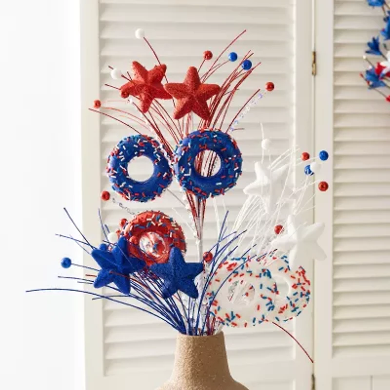 Glitzhome Stars And Donuts Picks Floral Arrangement