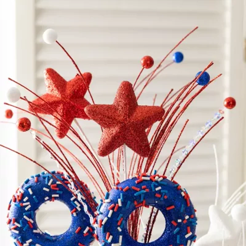 Glitzhome Stars And Donuts Picks Floral Arrangement