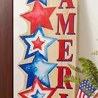 Glitzhome 42" Lighted Stacked Stars Porch Sign