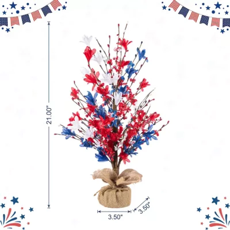 Glitzhome 21" Floral Tabletop Tree