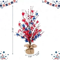 Glitzhome 21" Floral Tabletop Tree