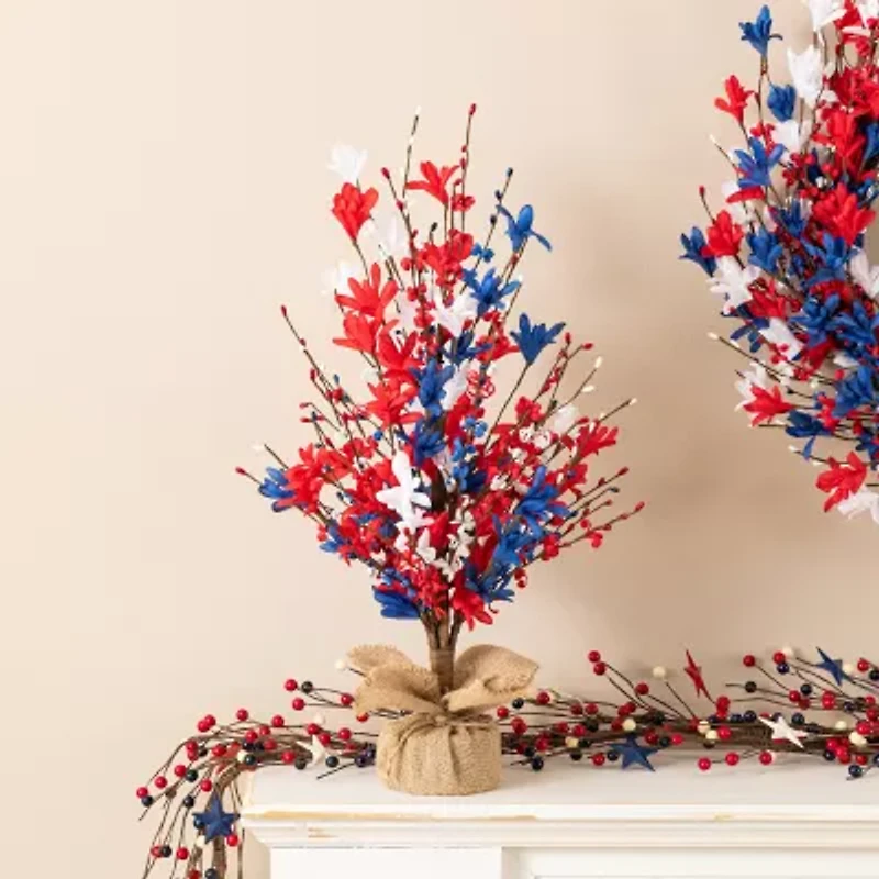 Glitzhome 21" Floral Tabletop Tree