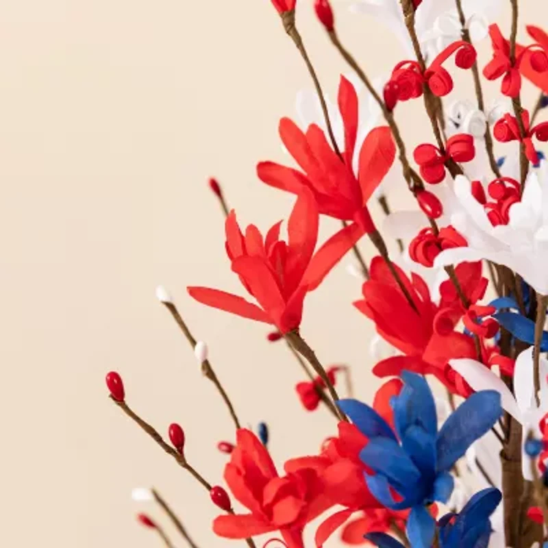 Glitzhome 21" Floral Tabletop Tree