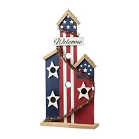 Glitzhome 30" Wooden Birdhouse Porch Sign