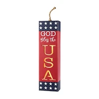 Glitzhome 25" Wooden Firecracker Porch Sign
