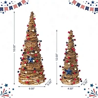 Glitzhome Stars And Berry Cone Tabletop Tree