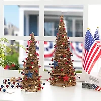 Glitzhome Stars And Berry Cone Tabletop Tree