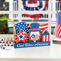 Glitzhome 12" Wooden Block Tabletop Decor