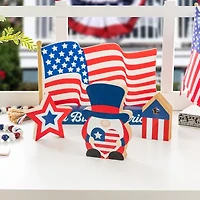 Glitzhome 12" Wooden Block Tabletop Decor