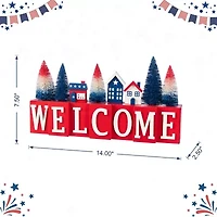 Glitzhome 14" Wooden House Tabletop Decor