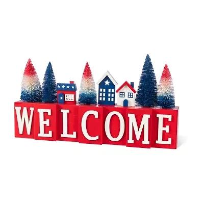 Glitzhome 14" Wooden House Tabletop Decor