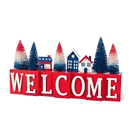 Glitzhome 14" Wooden House Tabletop Decor