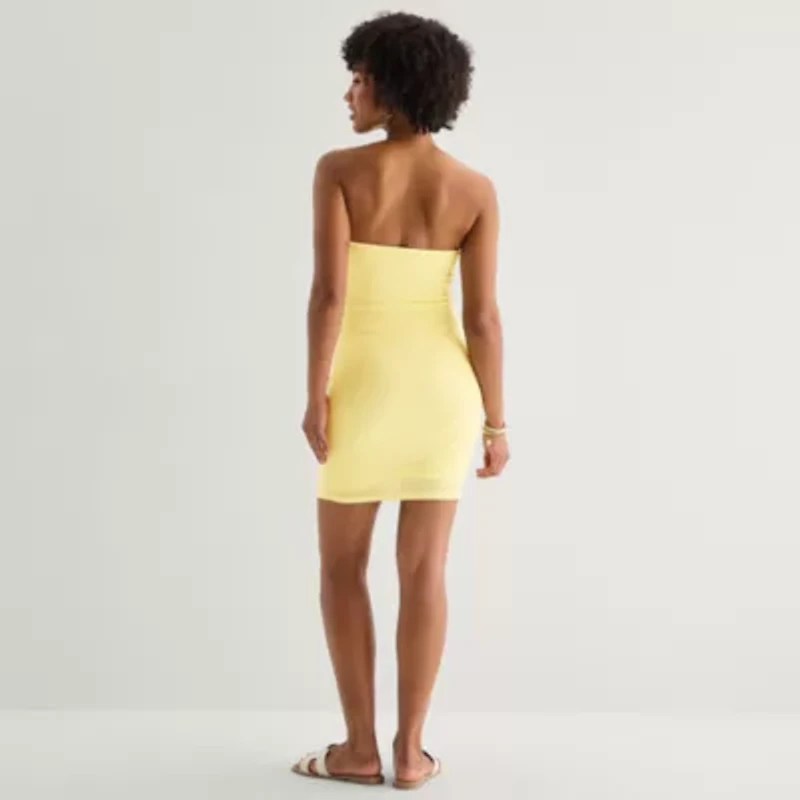 Forever 21 Womens Juniors Straight Neck Sleeveless Casual Bodycon Dress