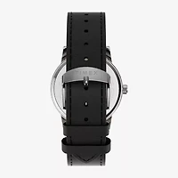 Timex Mens Black Leather Strap Watch Tw2y67400jt
