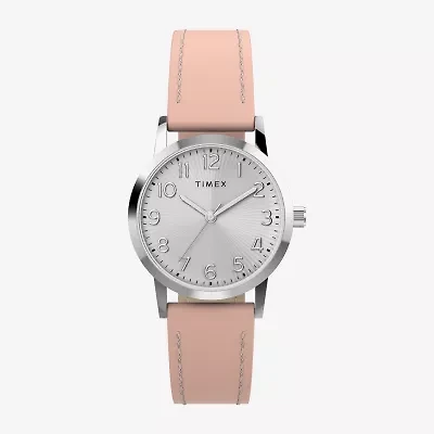 Timex Womens Pink Leather Strap Watch Tw2y67000jt