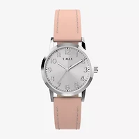 Timex Womens Pink Leather Strap Watch Tw2y67000jt