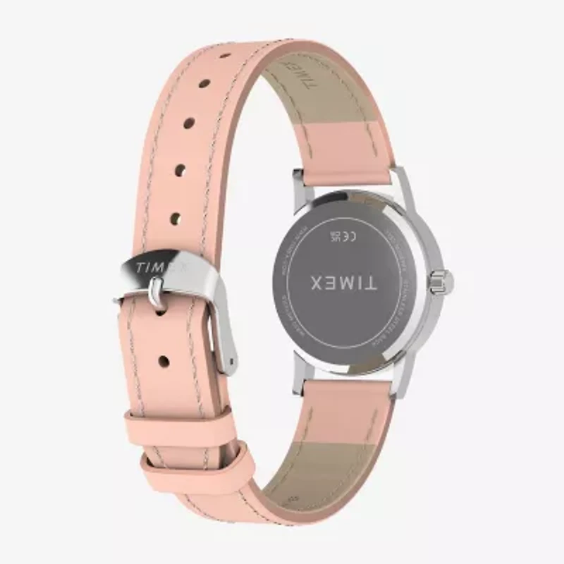 Timex Womens Pink Leather Strap Watch Tw2y67000jt