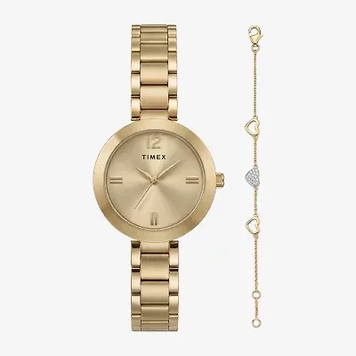 Timex Womens Gold Tone 2-pc. Watch Boxed Set Twg068100ji