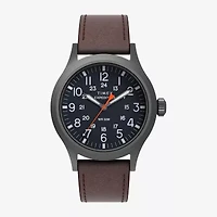 Timex Mens Brown Leather Strap Watch Tw2y63100jt