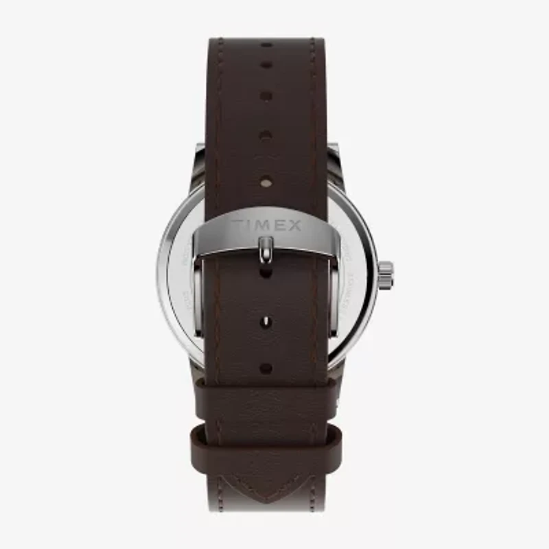 Timex Mens Brown Leather Strap Watch Tw2y67500jt