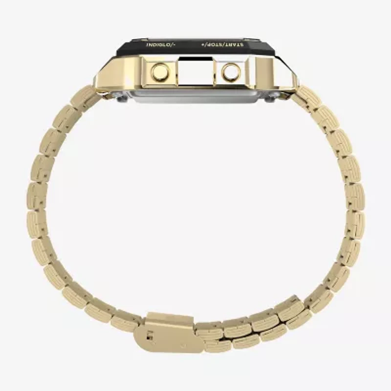 Timex Mens Digital Gold Tone Stainless Steel Bracelet Watch Tw5m69000jt
