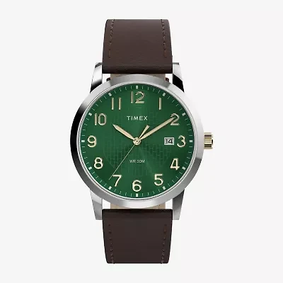 Timex Mens Brown Leather Strap Watch Tw2y67600jt