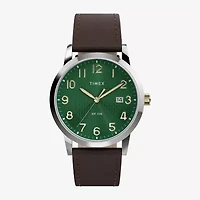 Timex Mens Brown Leather Strap Watch Tw2y67600jt