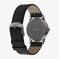 Timex Mens Black Leather Strap Watch Tw2y67300jt
