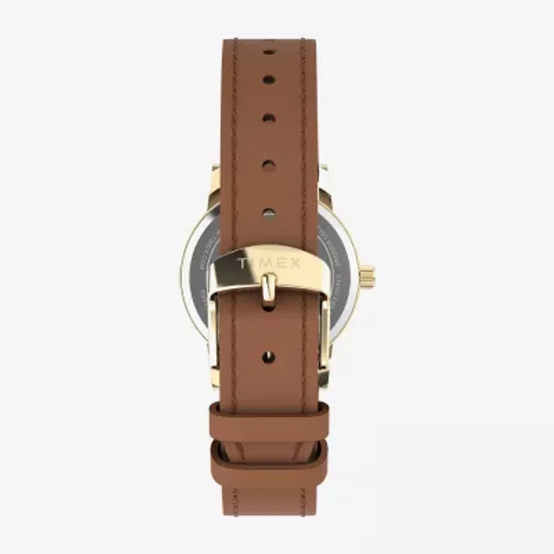 Timex Womens Brown Leather Strap Watch Tw2y72700jt