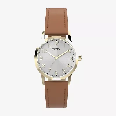 Timex Womens Brown Leather Strap Watch Tw2y72700jt