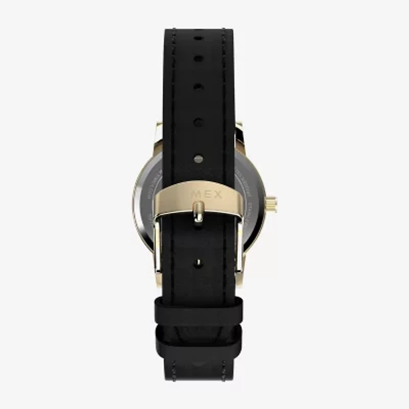 Timex Womens Black Leather Strap Watch Tw2y67200jt