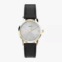 Timex Womens Black Leather Strap Watch Tw2y67200jt