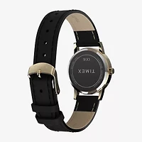 Timex Womens Black Leather Strap Watch Tw2y67200jt