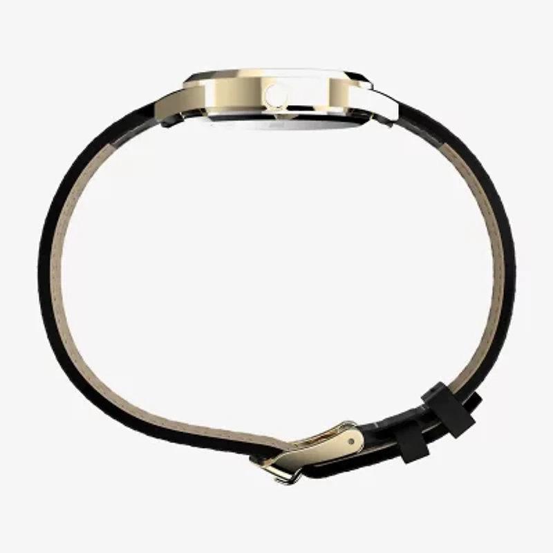 Timex Womens Black Leather Strap Watch Tw2y67200jt