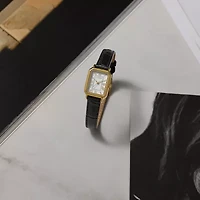 Timex Womens Black Leather Strap Watch Tw2y71900vq