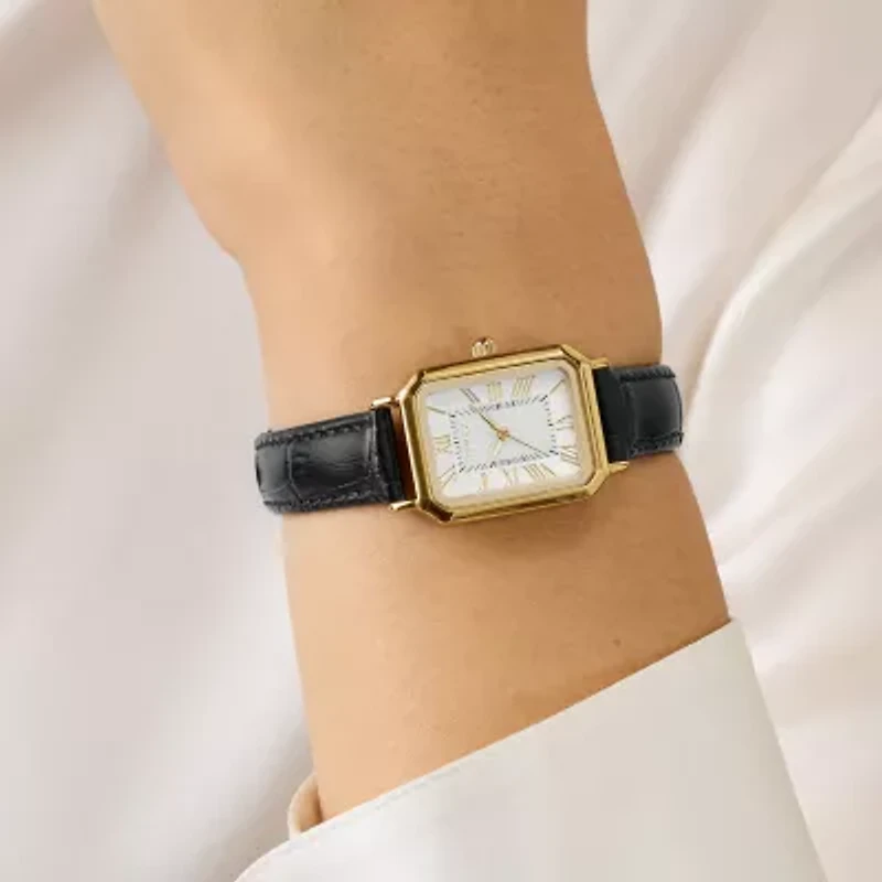 Timex Womens Black Leather Strap Watch Tw2y71900vq