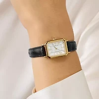 Timex Womens Black Leather Strap Watch Tw2y71900vq