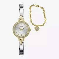 Timex Womens Two Tone 2-pc. Watch Boxed Set Twg067800vq