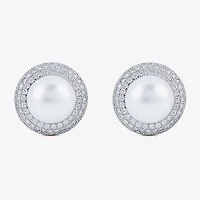 Limited Quantities! White Cultured Freshwater Pearl Sterling Silver 13mm Stud Earrings