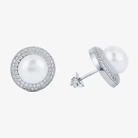 Limited Quantities! White Cultured Freshwater Pearl Sterling Silver 13mm Stud Earrings