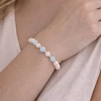 Limited Quantities! Womens White Cultured Freshwater Pearl Sterling Silver Strand Bracelet
