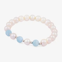 Limited Quantities! Womens White Cultured Freshwater Pearl Sterling Silver Strand Bracelet