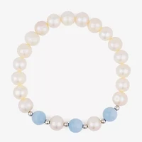 Limited Quantities! Womens White Cultured Freshwater Pearl Sterling Silver Strand Bracelet