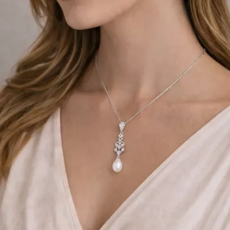 Limited Quantities! Womens Cultured Freshwater Pearl Sterling Silver 18 Inch Pendant Necklace