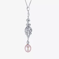 Limited Quantities! Womens Cultured Freshwater Pearl Sterling Silver 18 Inch Pendant Necklace