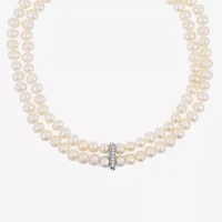 Limited Quantities! Womens White Sterling Silver Strand Necklace