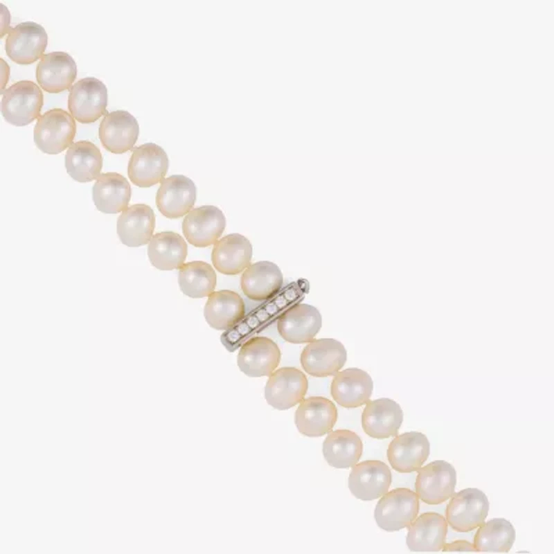 Limited Quantities! Womens White Sterling Silver Strand Necklace