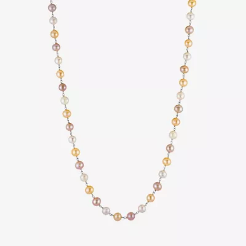 Limited Quantities! Womens Multi Color Cultured Freshwater Pearl Sterling Silver Round 3-pc. Jewelry Set