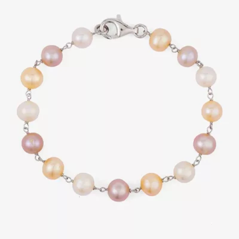 Limited Quantities! Womens Multi Color Cultured Freshwater Pearl Sterling Silver Round 3-pc. Jewelry Set